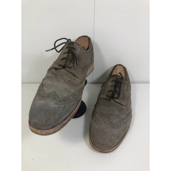 AllSaints Suede Leather Wingtip Brogue Oxford Dress Shoes Gray Mens US 12 main image 6